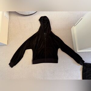 ME+EM Brown Velvet Zip Front Hoodie- women’s size US 4